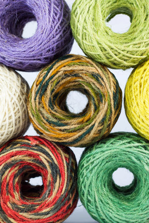 Colorful rolls of Hemp rope