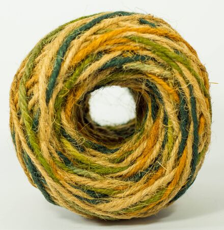 colorful hemp rope roll , yarn, thread, string for handicraftの写真素材