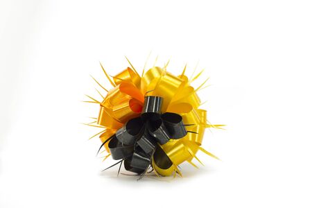handmade ball-shaped ribbon flower for gift wrappingの写真素材