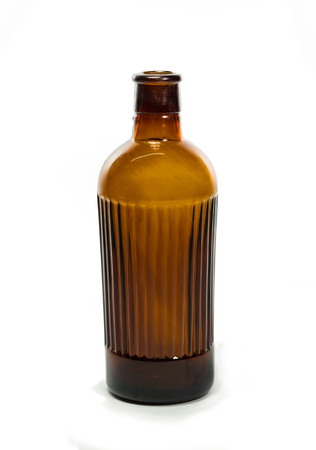 Vintage medical bottle of dark brown glassの写真素材