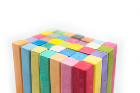 stack of variety colors of chalk pastel