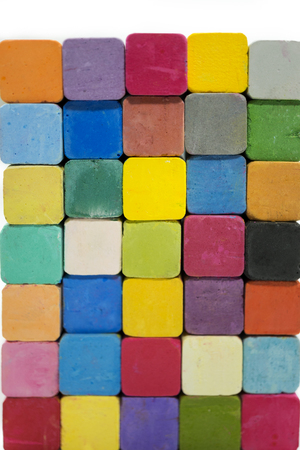 stack of variety colors of chalk pastelの写真素材