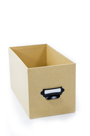 brown storage box isolated on white background
