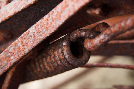 Detail of rusted spring.の写真素材