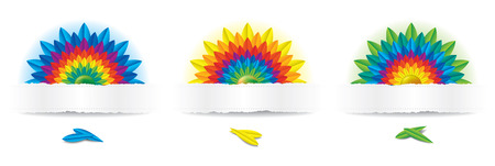 Three Rainbow Flowersのイラスト素材