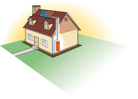 Solar Heating Systemのイラスト素材