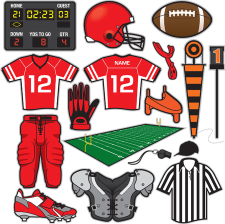 Football Itemsのイラスト素材