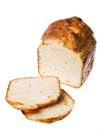 Homemade bread on a white background