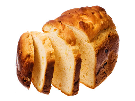 Homemade bread on a white background