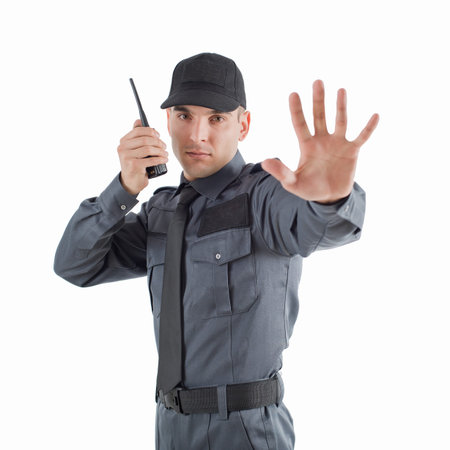 Man safety on a white background