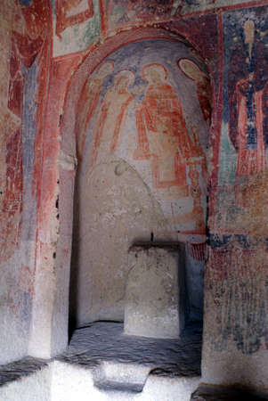 Pictures in cave churchの写真素材