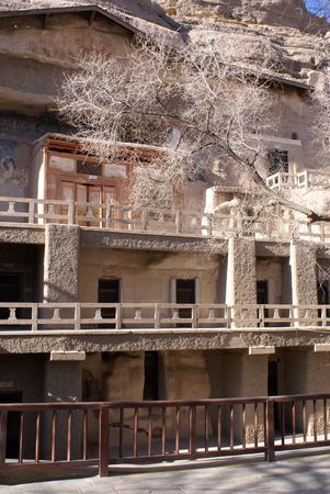 Margao caves near Dunghuan, China                の写真素材