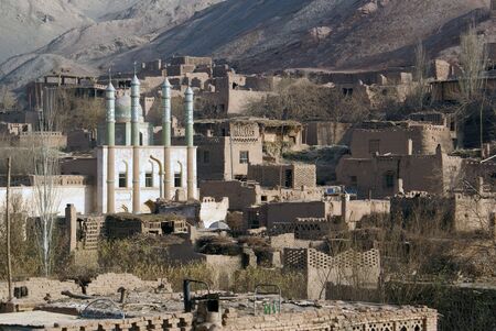 Mosque and old city in West China                   の写真素材