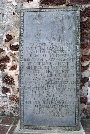 Grave stone and wall in the church of Saint Paul, Melaka, Malaysia               の写真素材