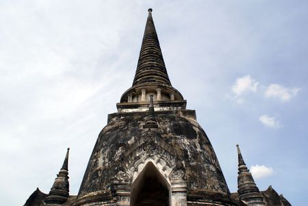 Top of pagoda in Phra Si Sanphet, Ayuthaya, Thailand                 の写真素材
