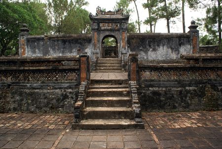 Wall of Tu Duc tomb near Hue in Vietnam                 の写真素材