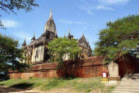 Temple and brick wall in Old Bagan, Myanmar            の写真素材