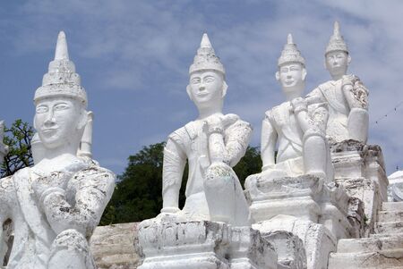 Sculptures on the staircasse in Mingun, Mandalay, Myanmar                 の写真素材