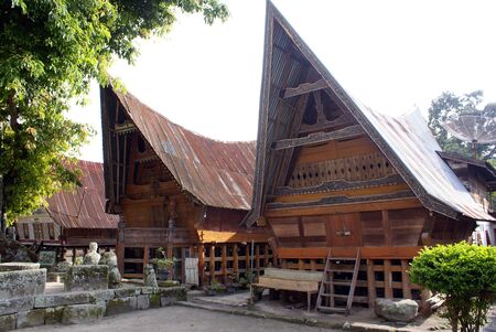 Houses on the SAmosir island, lake Toba, Sumatra               の写真素材