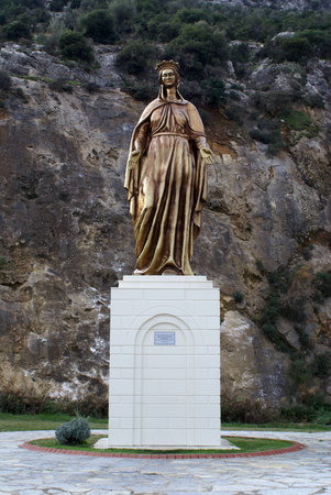 Statue of Virgin Mary near Mariemana, Turkey                の写真素材