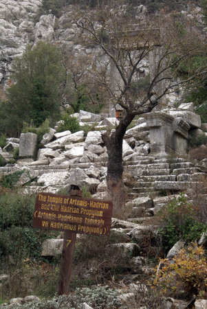 Ruins of temple in Termessos, near Antalya, Turkey                の写真素材