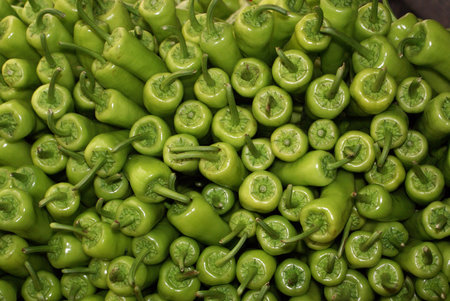 Green beans on the stall in the market, Turkey                 