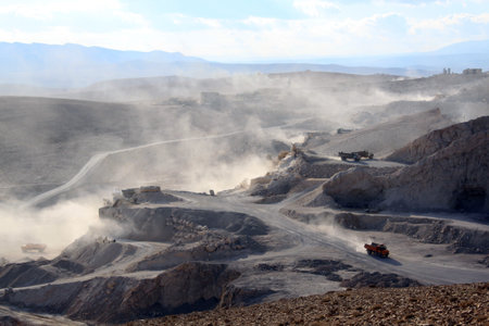 Big cement factory in mountain area in Syria