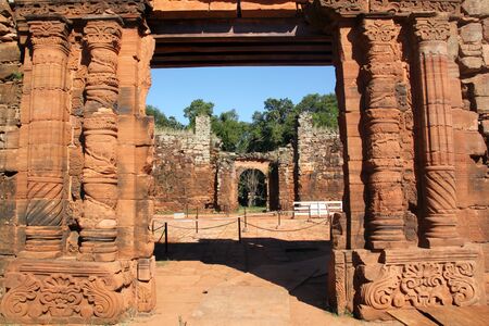 Gate in monastery San Ignasio, Argentinaの写真素材