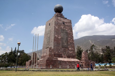 Monument Mitad del Mundo near Quito in Ecuadorの写真素材