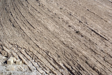 Mount and houses near Shobak, Jordan             の写真素材