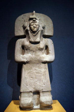 Statue of woman in museum antropology in Mexico                     