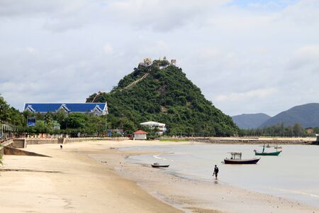 On the beach in Prachuap Khiri Khan, Thailandのeditorial素材