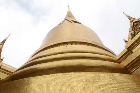 Golden stupa in Grand palace, Bangkok, Thailandの写真素材