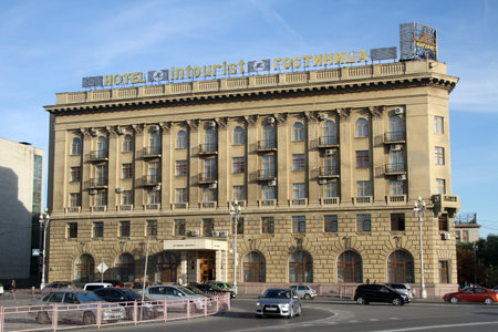 Hotel Intourist in the center of Volgograd, Russiaのeditorial素材