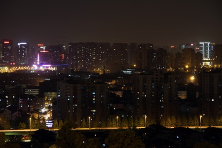View from Liuhe pagoda in Hangzhou, Chinaのeditorial素材