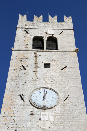 Top of clock tower in Motovun, Istria, Croatia