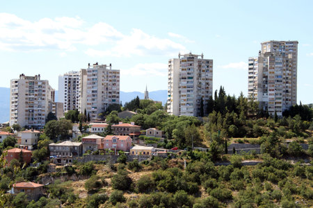 New apartments on the hill in Rijeka, Croatiaの写真素材