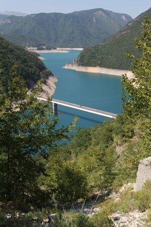 Bridge near Piva lake, Montenegroの写真素材
