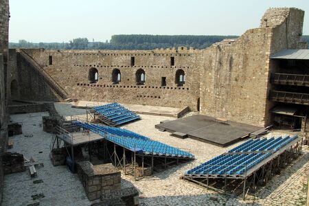 Theater inside old stone fortress in Smederevo, Serbiaのeditorial素材