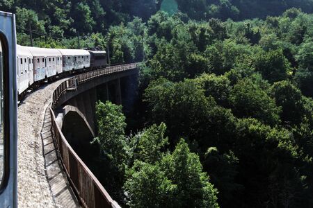Bridge and train in Bulgariaのeditorial素材