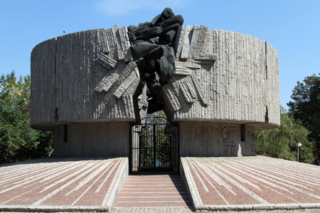 Big cement memorial in Burgas, Bulgariaのeditorial素材