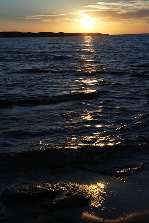 Sunset on the Mediterranean coast in North Cyprusの写真素材