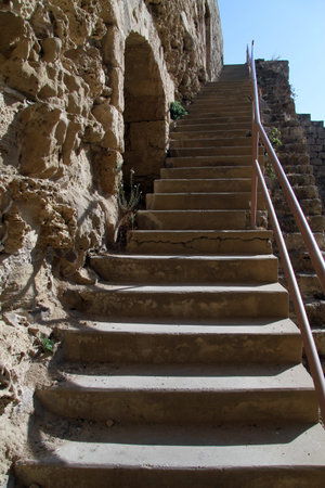Staircase in Otello castle in Famagusta, North Cyprusのeditorial素材