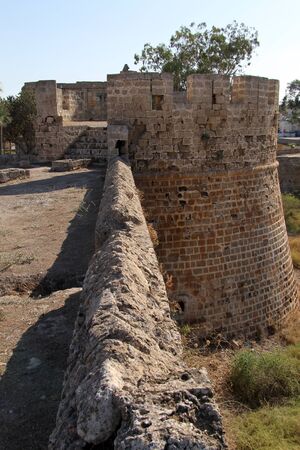Long wall and tower of Otello castle in Famagusta, North Cyprusのeditorial素材