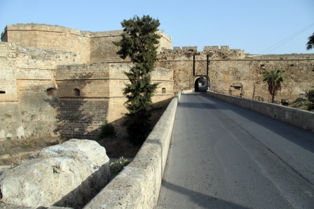 Road to the gate of city wall in Gazimagusta, North Cyprusのeditorial素材