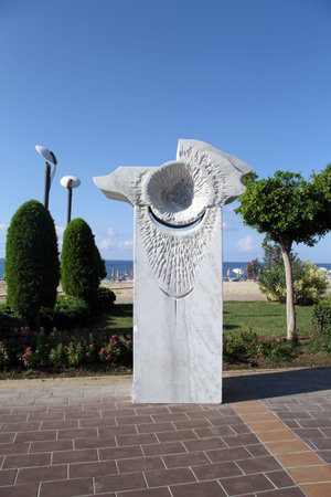 Monument on the sea shore in Alanya, Turkey のeditorial素材