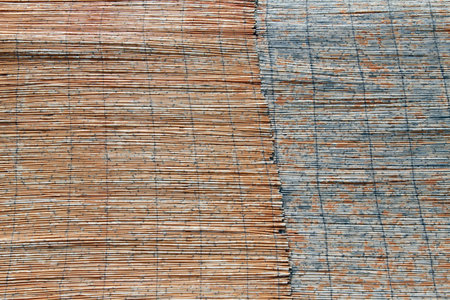 Two color straw mats on the floor in Turkey