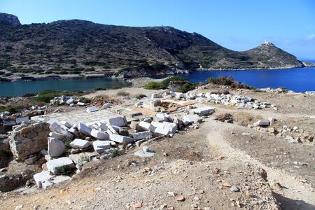 Ruins of Knidos and coast near Marmaris, Turkeyの写真素材