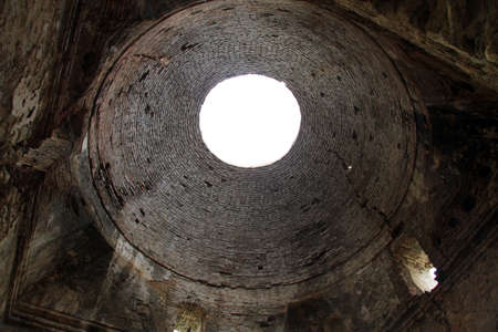 Inside ruined mosque with hole, Turkeyのeditorial素材
