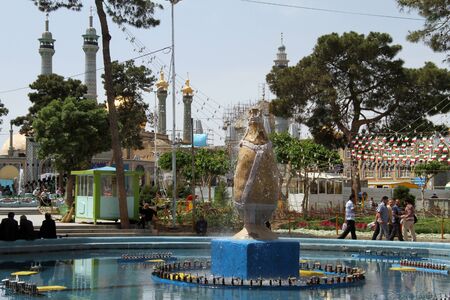 Fountain with big fish in Qum, Iranのeditorial素材